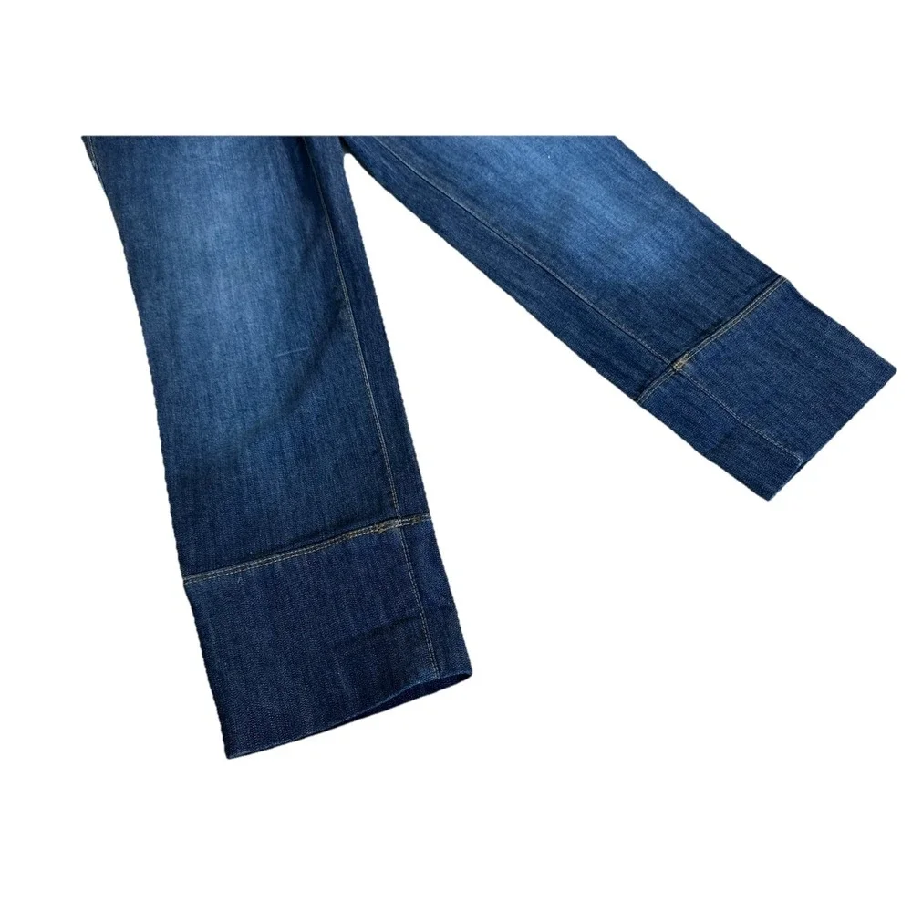 NWT ELLE Capri Denim Jeans‎ Women's Size 2 Low Rise Whisker Dark Wash Wide Leg